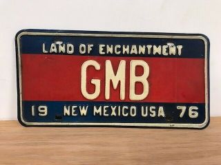 1976 Mexico Vanity License Plate Gmb Bicentennial Issue