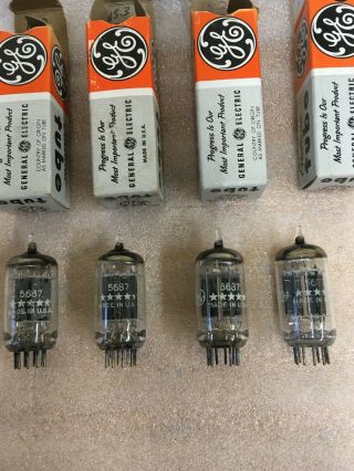 Nos Ge 5 Star 5687 Preamp Tubes Low Noise Quad For Audio Note 7119 E182cc