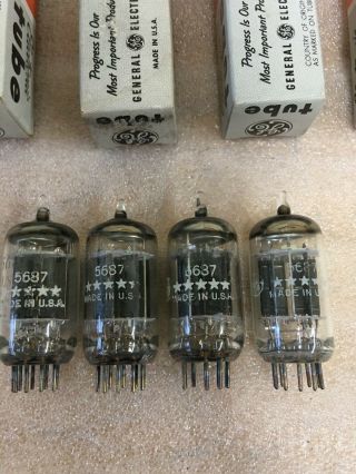 NOS GE 5 Star 5687 Preamp Tubes Low Noise Quad For Audio Note 7119 E182CC 3