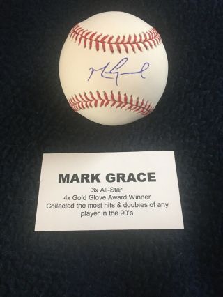 Mark Grace Signed Baseball Tristar Mlb Chicago Cubs