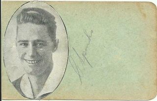 Charlie Spinks (australia),  Vintage Album Page With Photo,  Originally Signed