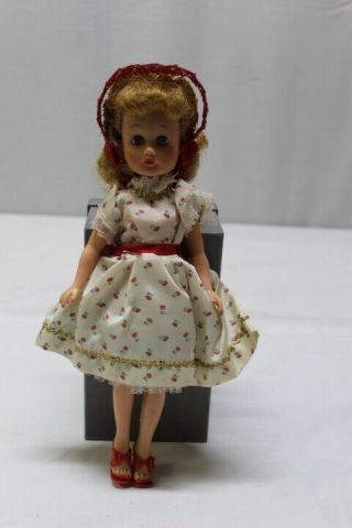Vintage Fashion Doll Blonde Hair,  Red Shoes Dress 10.  75 " Tall