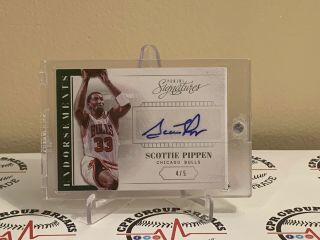 2013 - 14 Panini Signatures Scottie Pippen Auto Card Autograph 4/5 Chicago Bulls