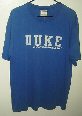 Nike Duke Blue Devils Basketball T - Shirt Engineered Championship Athletes Sz L