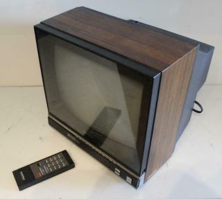 Vintage Goldstar Crt Tv Cmt - 4445 1986 Woodgrain 13 " Retro Gaming Tuning Nr