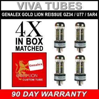 Brand Genalex Reissue 5ar4 Gz34 U77 Matched Quad (4) Vacuum Tubes