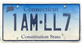 99 Cent Recent Connecticut License Plate 1am - Ll7
