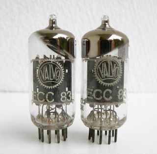 Perfect Matched Pair Ecc83 12ax7 Valvo 45°getter Mc2 Same Code From 1959