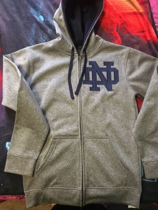 University Of Notre Dame Irish College Gray Hoodie Hooded Sweatshirt Men’s Small