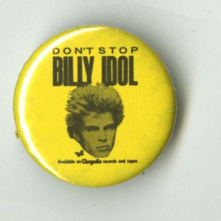 Vintage Billy Idol Pinback Badge Button Pin Music
