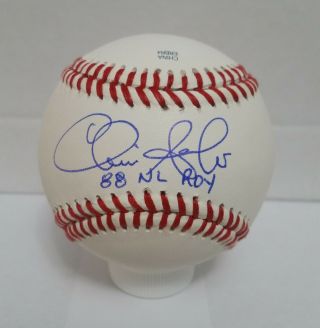 Chris Sabo Signed Autographed Baseball W/coa Mlb 1988 Rookie Of The Year Reds