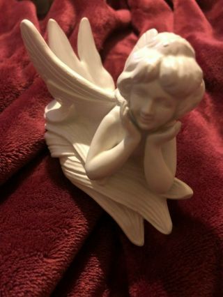 Fitz And Floyd Vintage White Porcelain Fairy Candle Holder