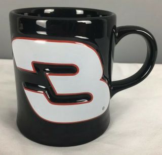 Nascar Dale Earnhardt 3 3d Mug,  Black Coffee Cup Red White Signature 4 Inches