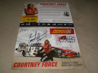 Signed 2017 Courtney Force " Taylor Swift " Nhra Funny Car Drag Racing Postcard