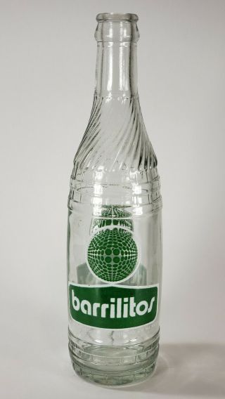 Mexican Barrilitos Vintage Glass 12 Oz.  355 Ml Soda Bottle Hecho En Mexico
