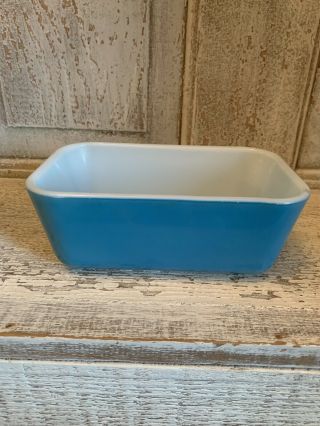 Vintage Pyrex 502 - B Primary Blue Refrigerator Dish Mini Loaf Pan