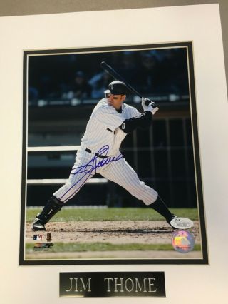 Jim Thome Signed 8 X 10 Matted Name Plate Photo With Jsa - Chicago White Sox
