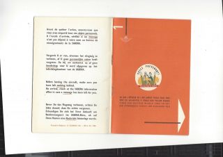 Sabena Airlines 1962 On Board Info Booklet Dc - 7c Era 4 " X 6 " 26 P.