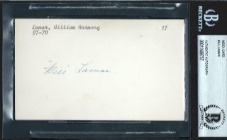 Bill Lamar (d.  1970) Signed 3x5 Index Card Autographed Bas 1925 Philadelphia A 