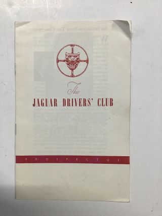 Jaguar E Type Jaguar Drivers Club Prospectus (with Every E Type Pouch