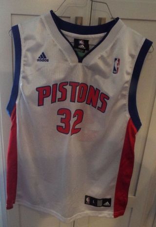 Detroit Pistons Jersey Shirt 32 Hamilton Adidas Nba Authentics Boys L 14 - 16