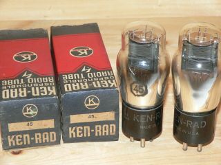 2 Nib Ken - Rad 45 Tubes (1940s - Same Code) - Pair