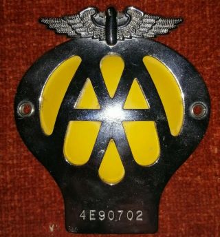 Vintage Aa Automobile Association Classic Car Enamel Badge (4e90702)