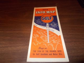 1930s Gulf Ohio Vintage Road Map