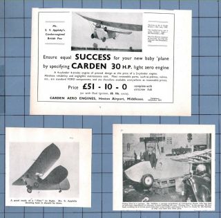 The Flying Flea Aircraft Mr.  S.  Appleby (1936 Advertisement & Clippings)