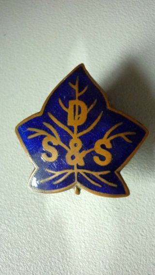 Wwi Vintage Enamel Lapel Leaf Badge D S&s Disabled Soldiers & Sailors Fattorini