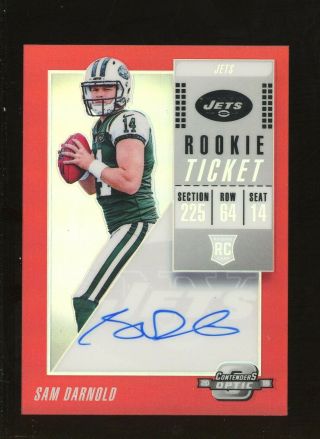 2018 Contenders Optic Rookie Ticket Red Sam Darnold Jets Rc Rookie Auto /99