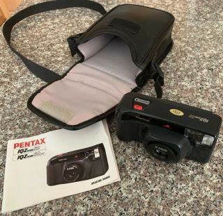 Vtg Pentax Iqzoom60 35mm Point & Shoot Film Camera & Case