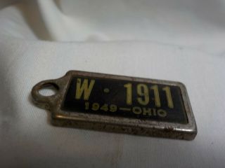 Antique Vintage License Plate Key Tag - Ohio - 1949 - Disabled American Veterans