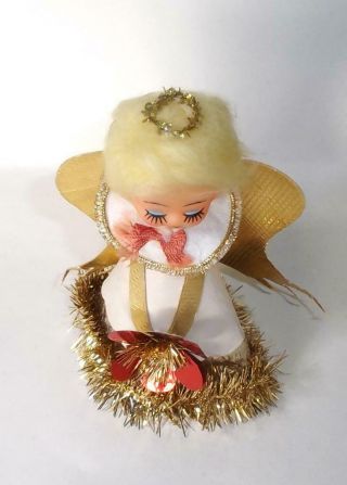Vintage Christmas Tree Fairy /Angel Doll 1970’s gold wings Christmas tree topper 2