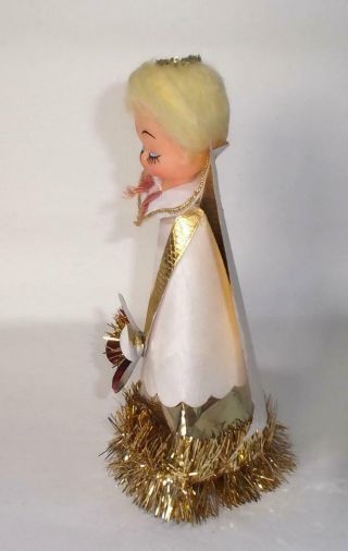 Vintage Christmas Tree Fairy /Angel Doll 1970’s gold wings Christmas tree topper 3