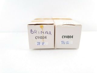 // 2 X Cv4004 Brimar Nos/nib Tubes.  1960´s.  17mm Plates,  Matched Pair C21 Enair