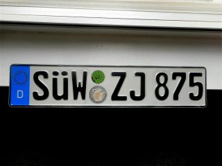 Gr8 Germany Eu License Plate Tag Number Suw Zj875 Vintage D