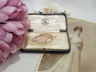 Pretty Vintage Sterling Silver Filigree Leaf Brooch