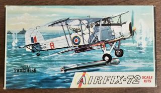 Airfix Vintage Fairey Swordfish Torpedo Bomber 1/72 Scale Model Airplane