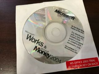 Microsoft 7.  0 & Money Standard 2004 Vintage Software Windows Pc