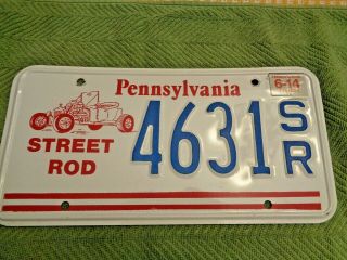Pennsylvania Street Rod License Plate 4631sr