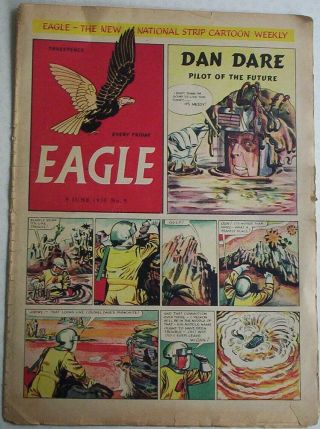 1950.  Vintage " Eagle " Comic Vol.  1 9 Dan Dare.  Cutaway Of A North Sea Night Boat