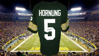 Paul Hornung Autographed Pro Style Green Packers Jersey Jsa Authenticated