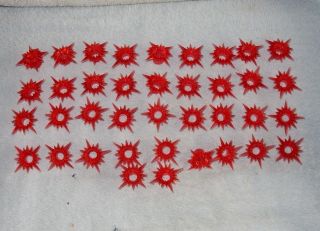 38 Vintage Red Plastic Star Mini Christmas Light Covers Reflectors