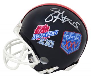 Jeff Hostetler Signed York Giants Sb Xxi/xxv Logo Riddell Mini Helmet - Ss