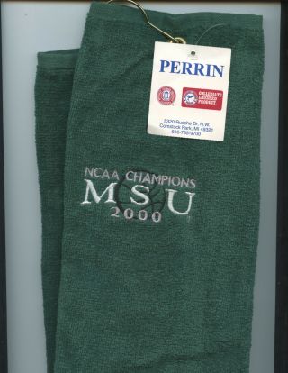 Michigan State Spartans Basketball " 2000 Ncaa Champions " Golf Towel (with Tag)