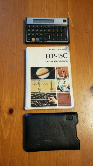 Hewlett Packard Hp 15c Scientific Calculator W/case And Owner 