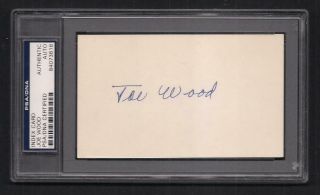Joe Wood Signed 3x5 Index Card - Psa/dna Slabbed - Baseball Pitcher - Boston Red Sox