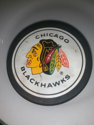 Vintage Chicago Blackhawks Official Hockey Puck Trench Mfg