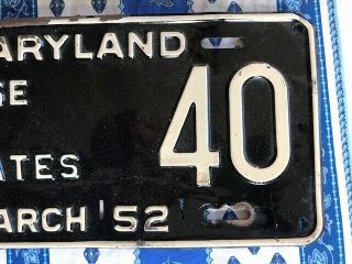 1952 MARYLAND House of Delegates license plate 40 3